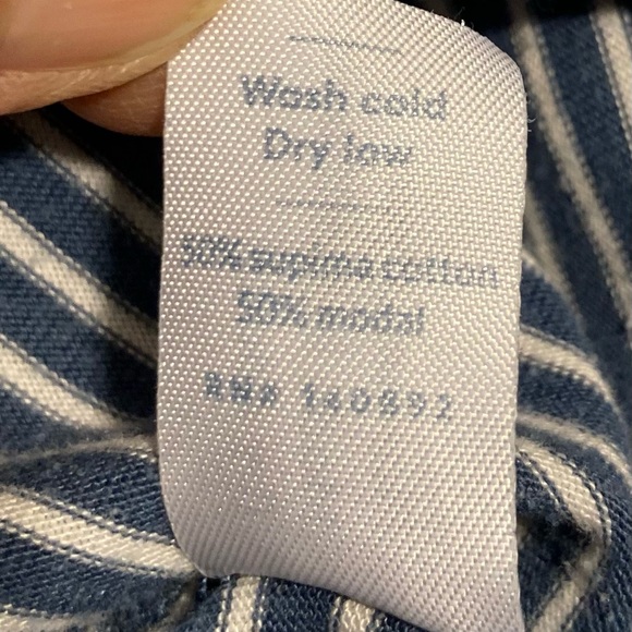 Marine Layer Men’s Short Sleeve Polo Shirt 2 Buttons Navy Stripe Size L/XL - Picture 8 of 11